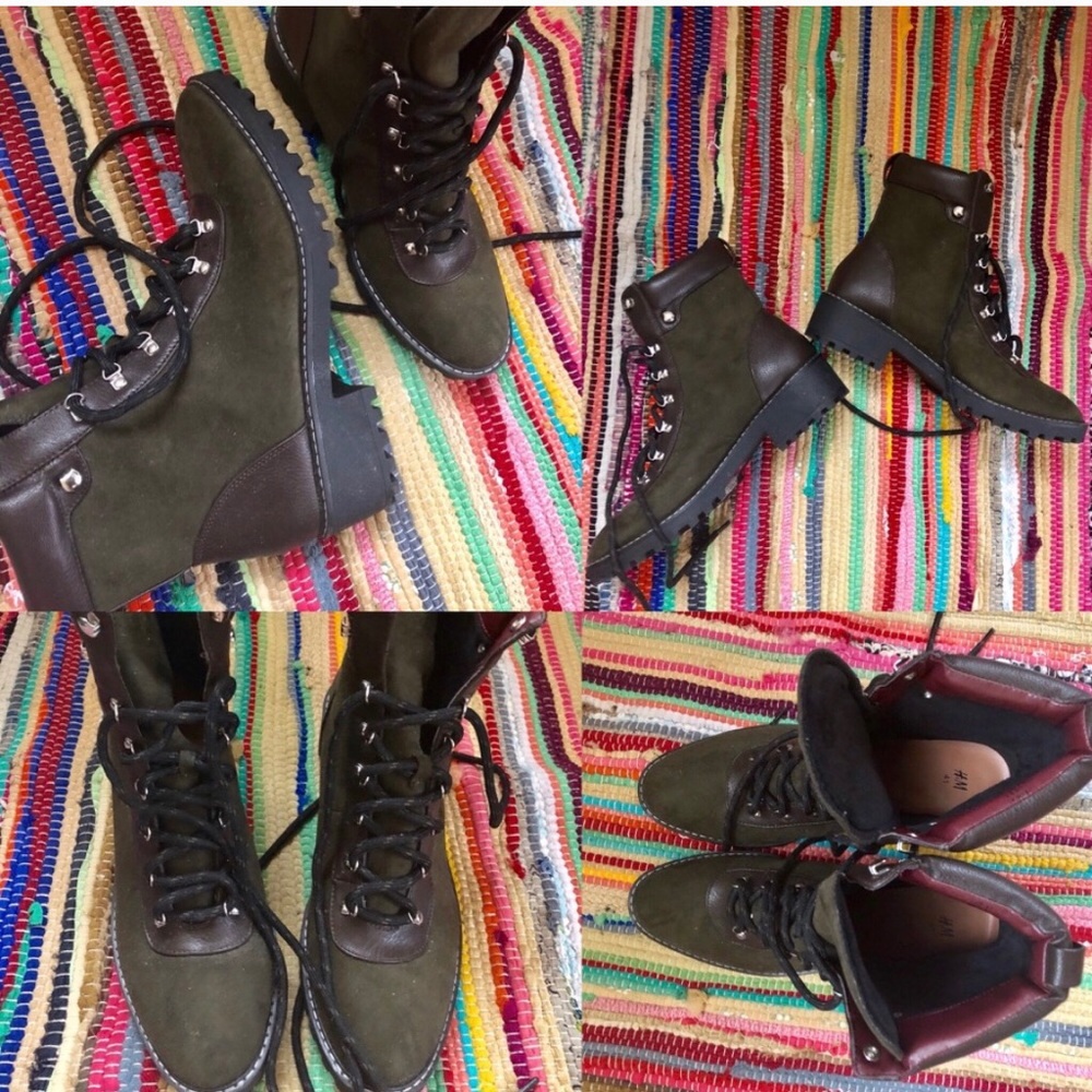H&M Stylish Boots Green Size 9.5